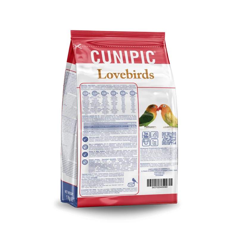 CUNIPIC LOVE BIRDS AGAPORNIS 1 kg