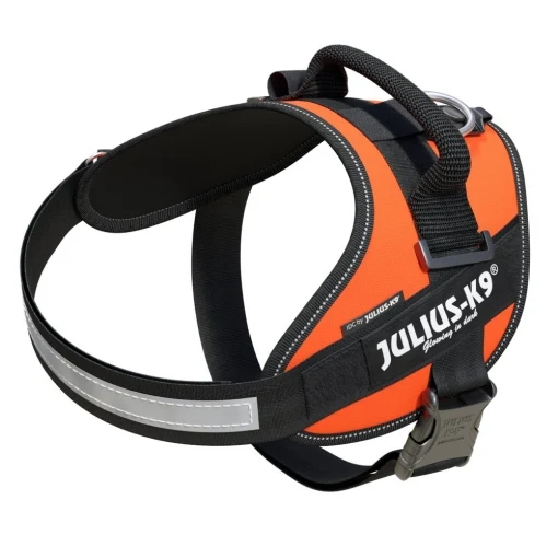 🧡Arnés JULIUS K9 IDC Naranja para Perros – Ergonómico y Reflectante