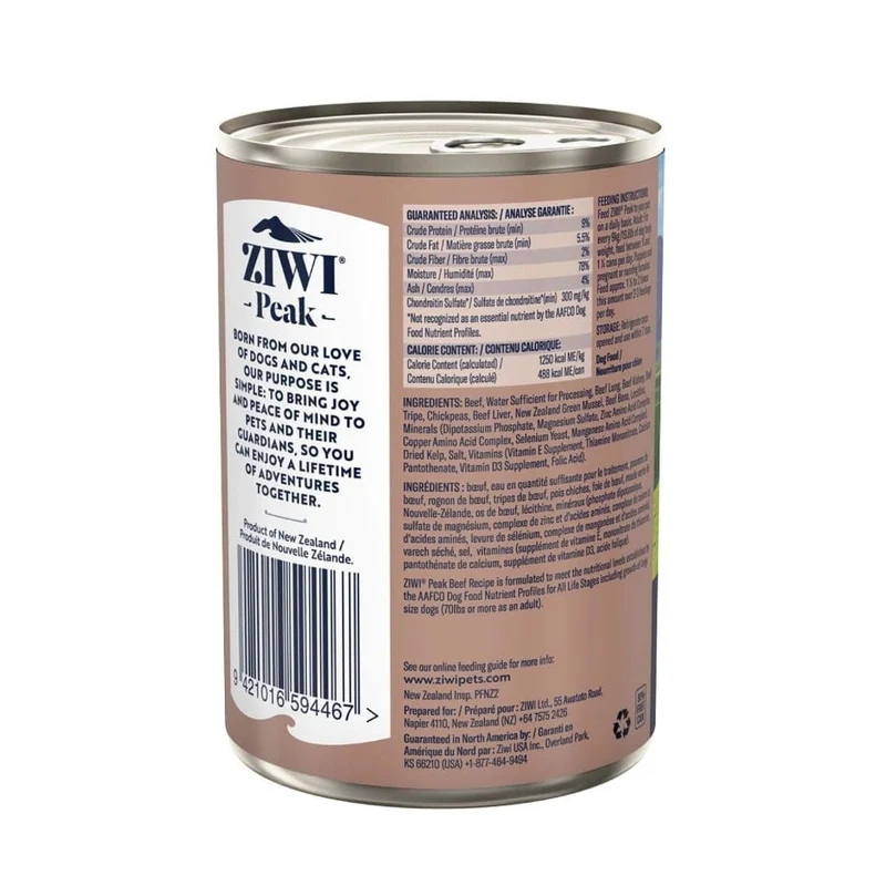 ZiwiPeak Dog lata Ternera 390g