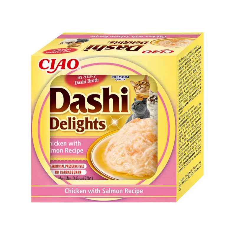 Inaba Cat Churu Dashi Pollo y Salmón 70g