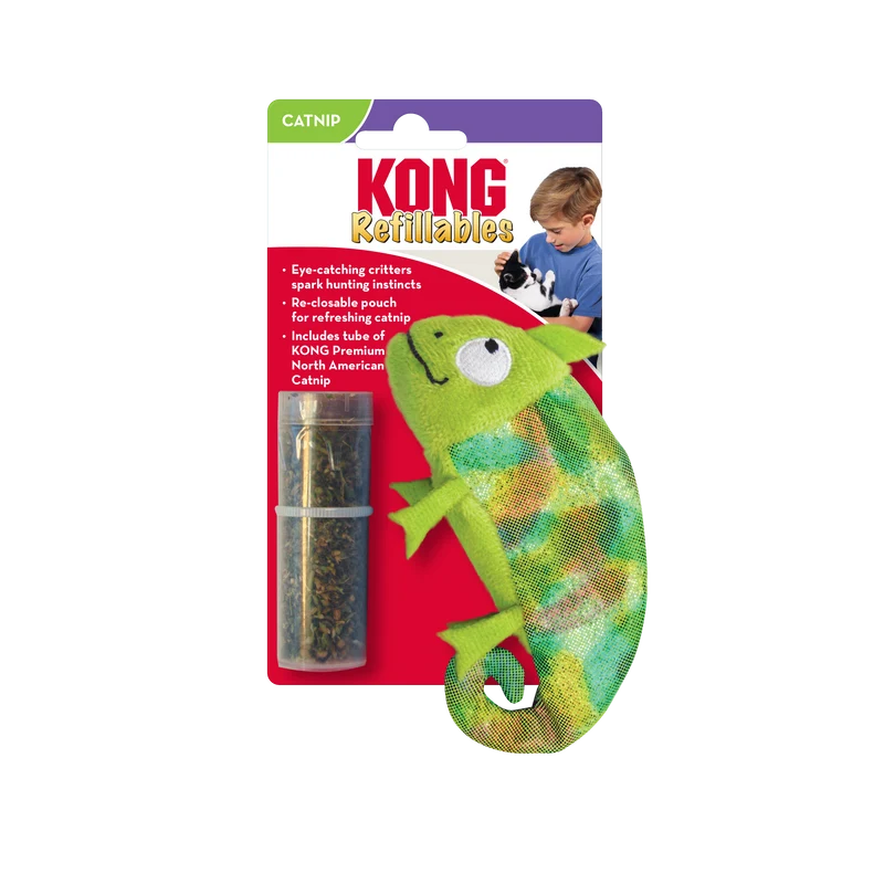 KONG Cat Peluche Camaleón Rellenable Catnip