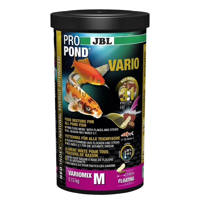 JBL Propond Vario M – Alimento completo para peces de estanque con proporción 3:1 proteínas-grasas según NEO Index