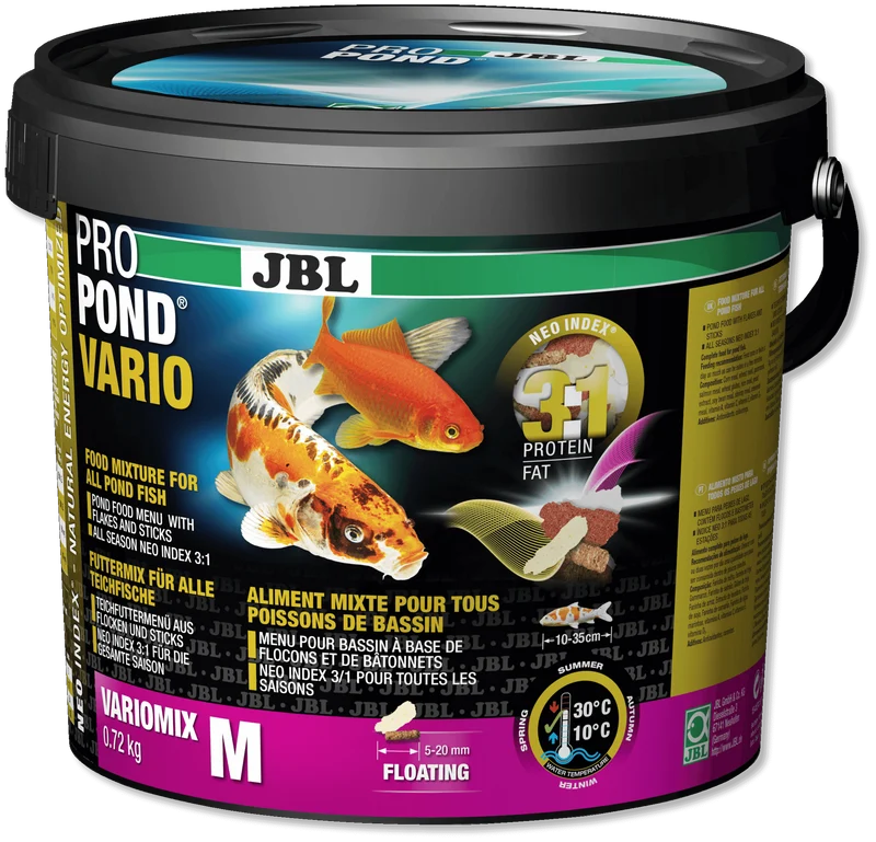 JBL Propond Vario M – Alimento completo para peces de estanque con proporción 3:1 proteínas-grasas según NEO Index
