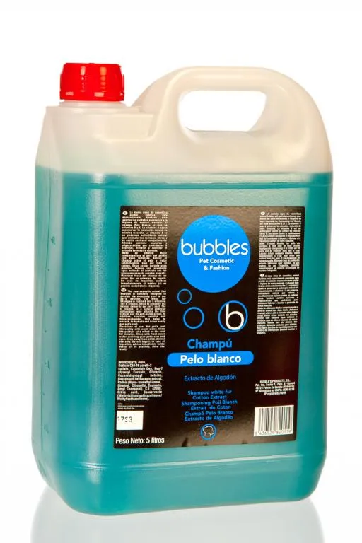 Champú para Pelo Blanco con Extracto de Algodón para Mascotas | Bubbles