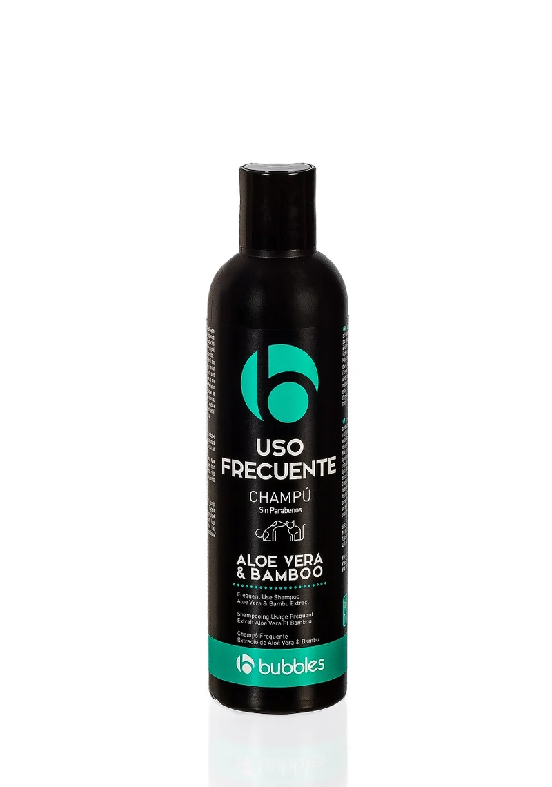 BUBBLES Champú Uso Frecuente Aloe & Bambú para Perros | Cuidado Natural y Refrescante