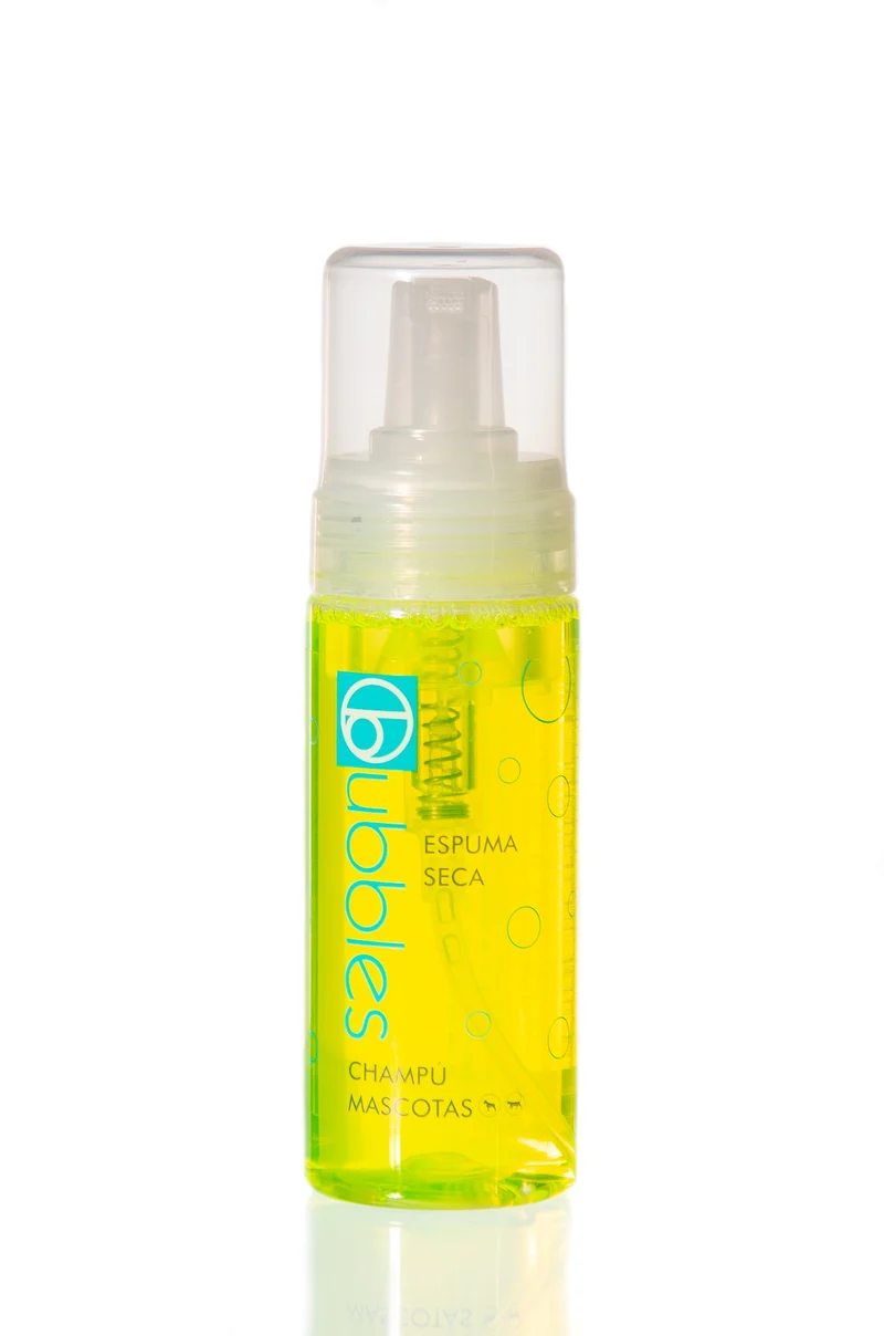 BUBBLES Champú en Espuma Seca para Perros 150 ml | Limpieza Rápida y Efectiva