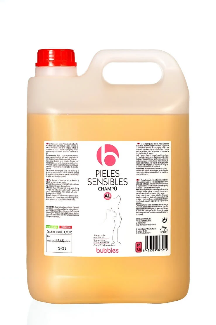 Champú BUBBLES para Pieles Sensibles en Perros | Cuidado Natural y Suave