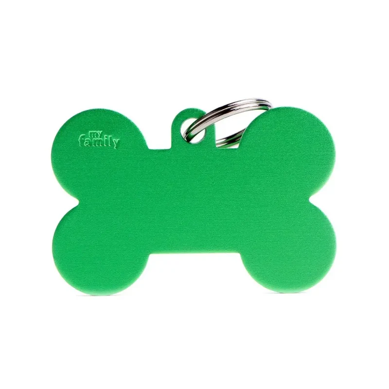 Placa Identificativa MyFamily Basic Hueso Aluminio verde