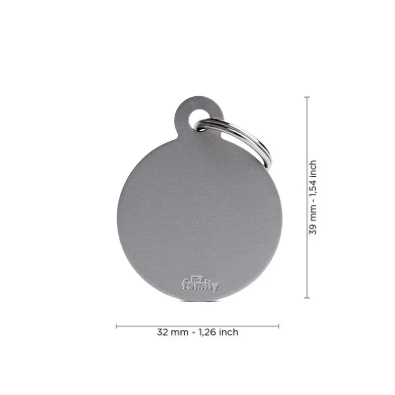 Placa Identificativa MyFamily Basic Círculo Aluminio gris