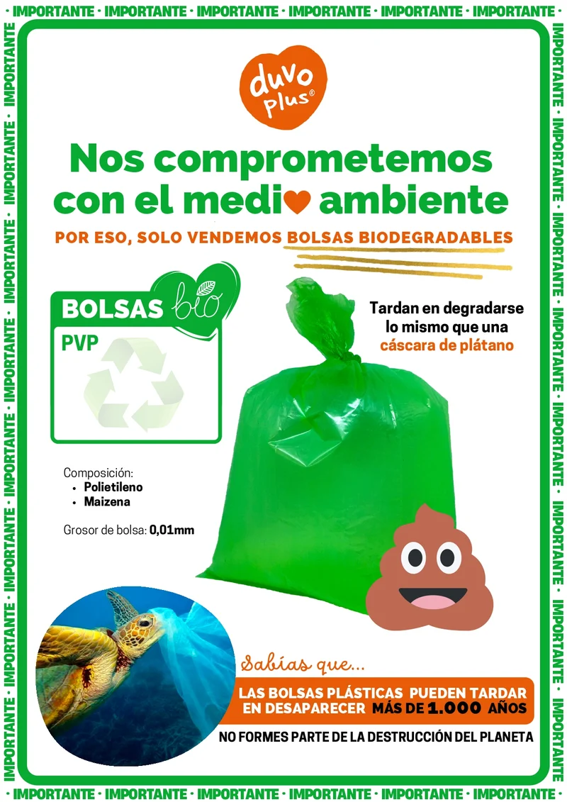♻️ DUVO Bolsas Biodegradables para Excrementos de Mascotas – 4x20 uds