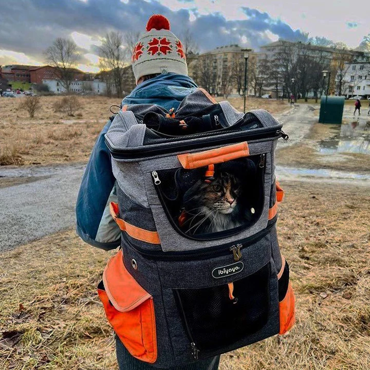 Ibiyaya Mochila 2 Niveles (Negro/Naranja)
