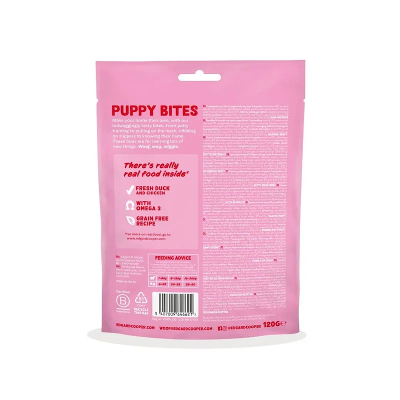 Edgard & Cooper Puppy Bites Pato y Pollo 120g