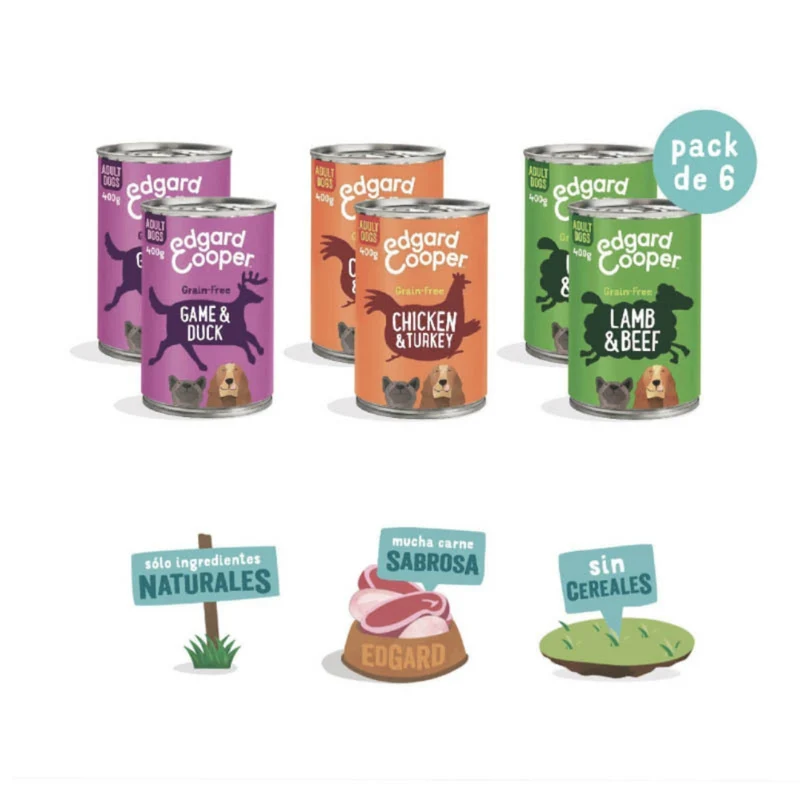 Edgard & Cooper Dog Multipack latas 6x400g