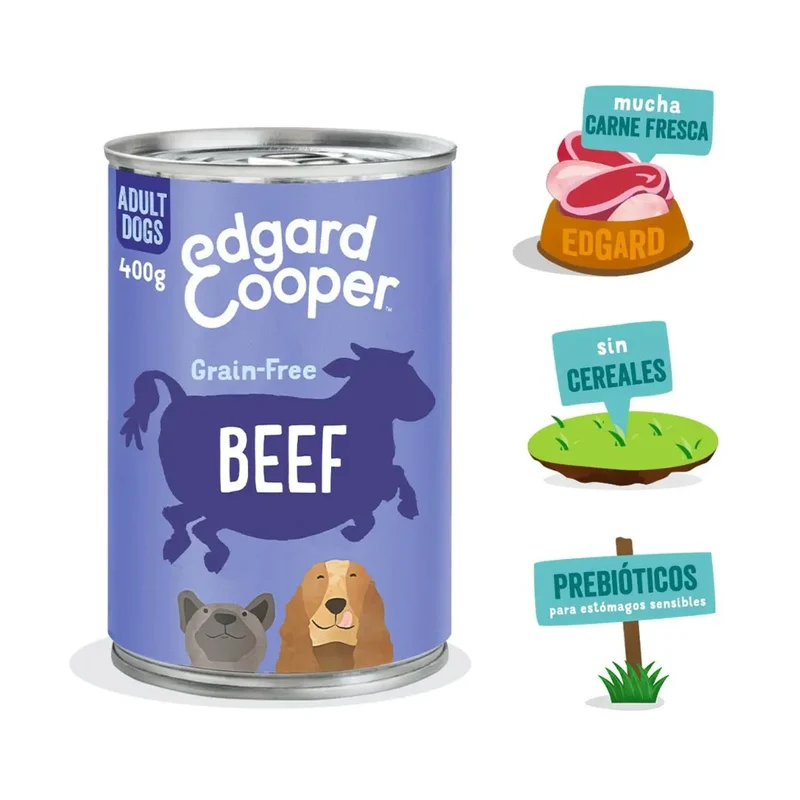 Edgard & Cooper Dog lata Carne de Vacuno 400g