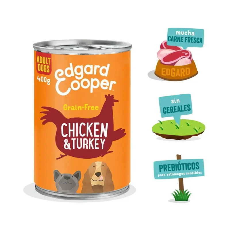 Edgard & Cooper Dog lata Pollo y Pavo 400g