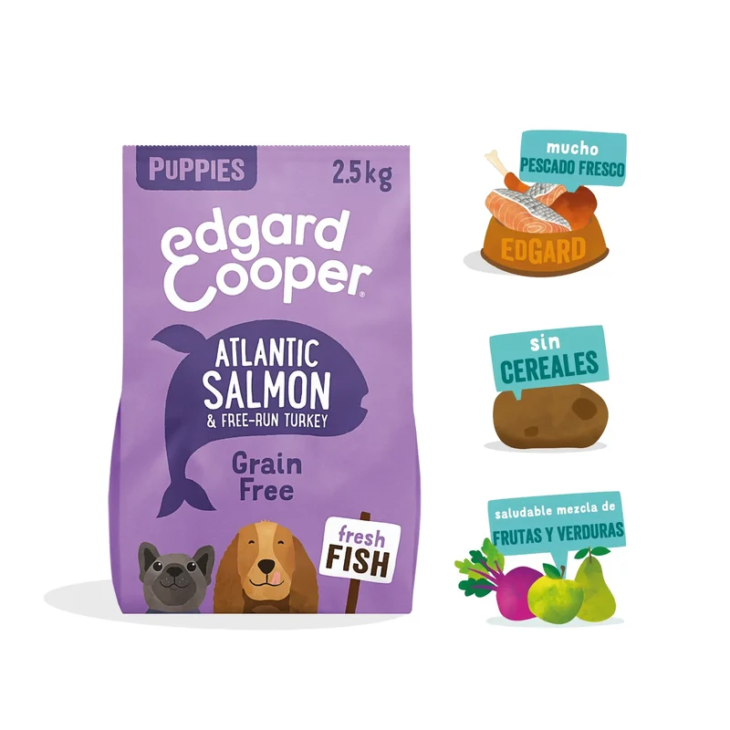 Edgard & Cooper Dog Puppy Salmon y Pavo