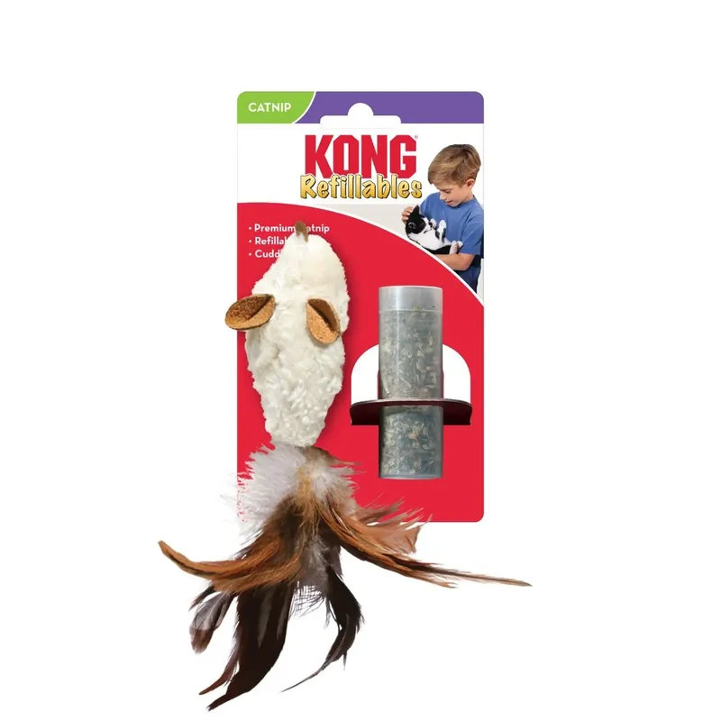 KONG Cat Refillable Feather Mouse