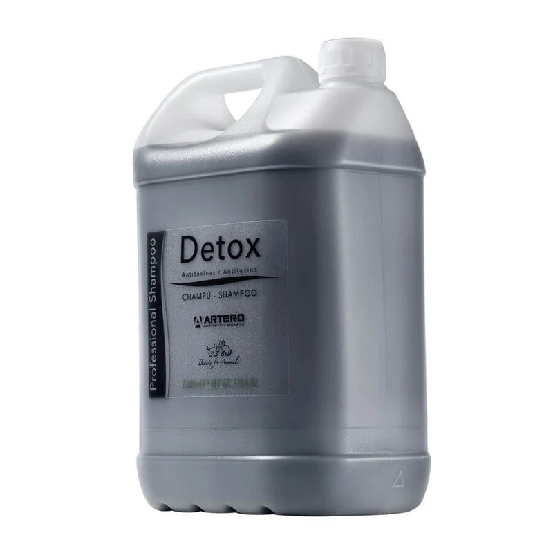 🧴 Artero Champú Detox con Carbón Activo 5 L | Profesional, Reparador y Anti-polución para Perros y Gatos
