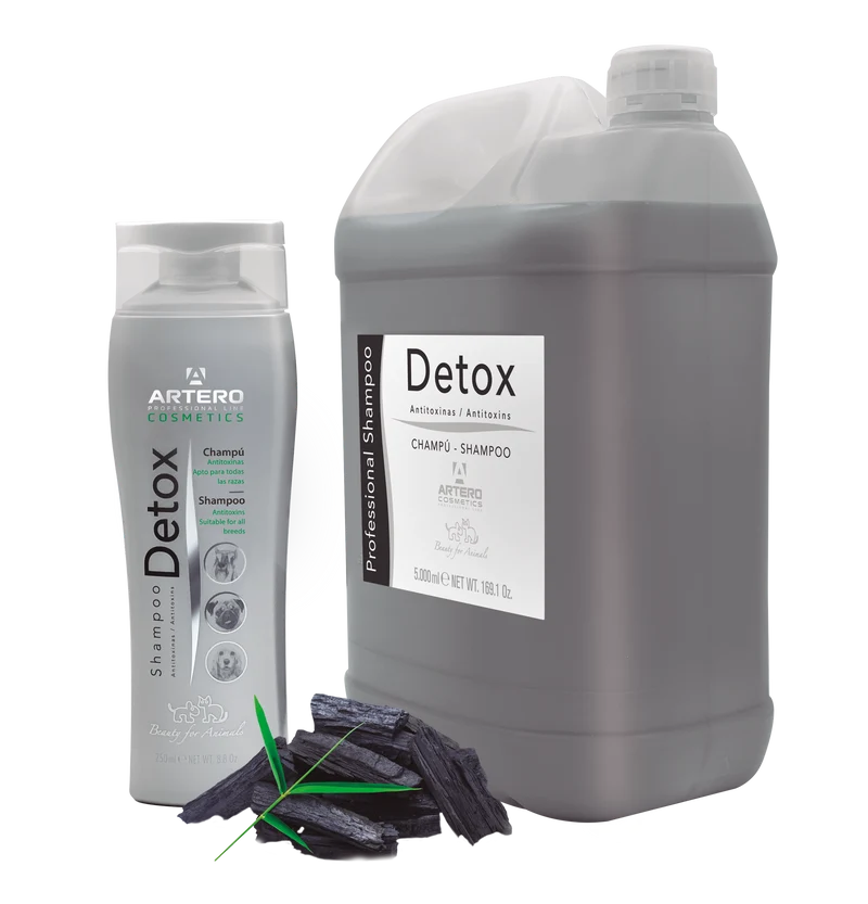 🧴 Artero Champú Detox con Carbón Activo 5 L | Profesional, Reparador y Anti-polución para Perros y Gatos
