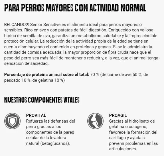 🐶💚 BELCANDO Senior Sensitive | Pienso para Perros Mayores y Sensibles