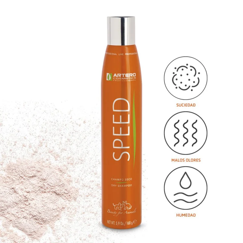 🐶✨ Artero Champú Seco Speed 300 ml en Spray | Limpieza rápida sin agua para perros y gatos