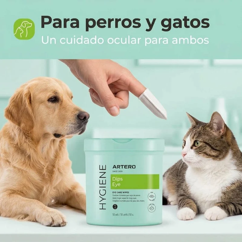 👁️🐶🐱 Artero Dedales Limpiadores de Ojos | Higiene Ocular para Perros y Gatos – 50 uds