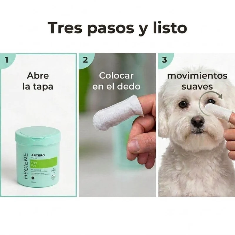👁️🐶🐱 Artero Dedales Limpiadores de Ojos | Higiene Ocular para Perros y Gatos – 50 uds