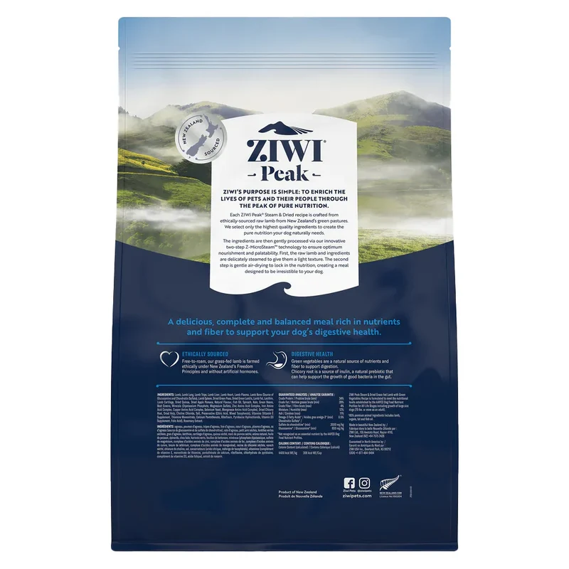 ZiwiPeak Dog Steam&Dried Lamb