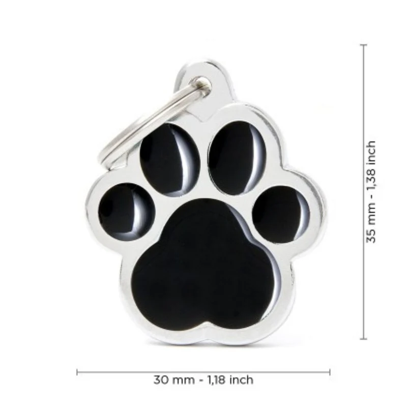 Placa Identificativa MyFamily Classic Huella Grande Negra
