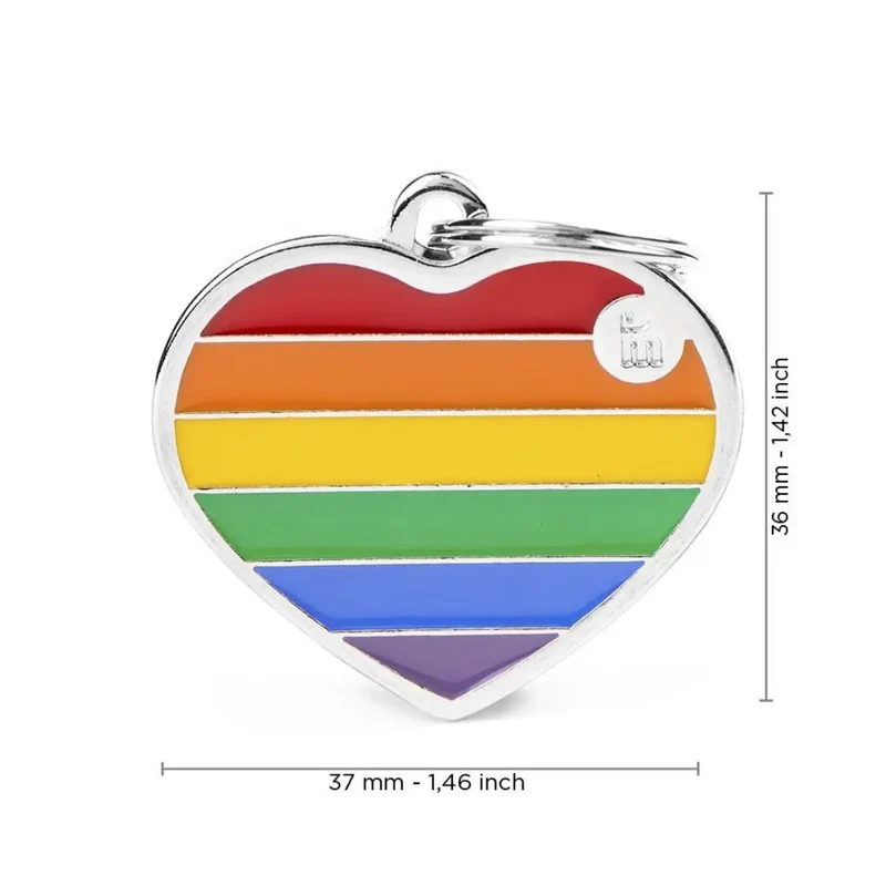 Placa Identificativa MyFamily Rainbow Corazón