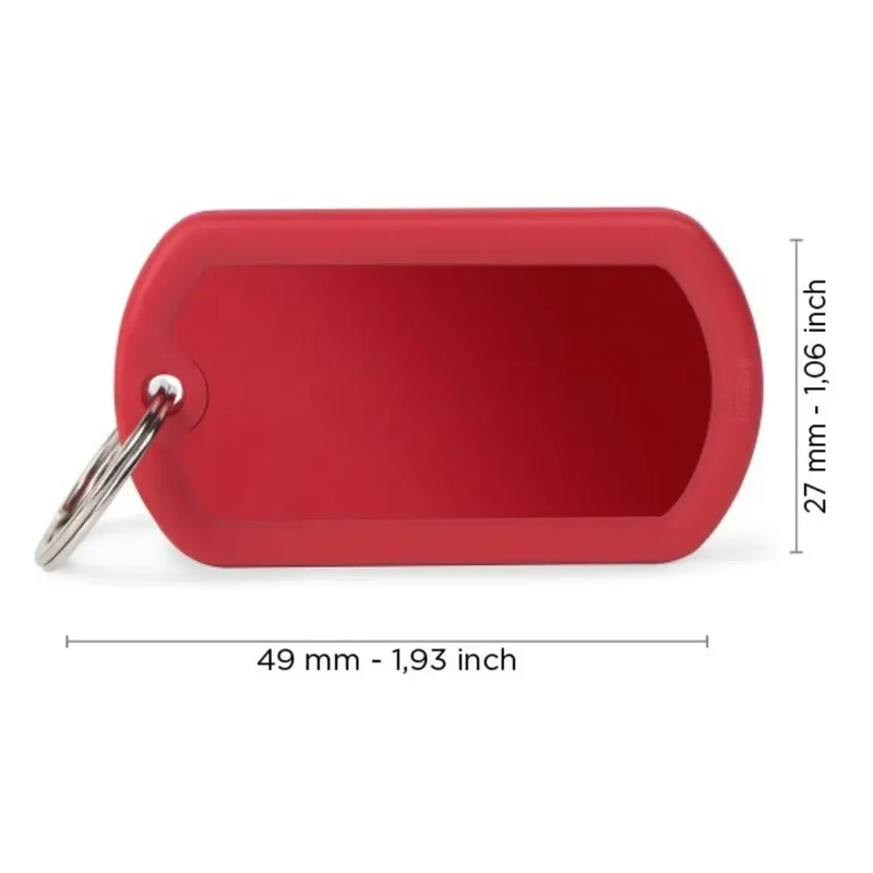 Placa identificativa MyFamily Hushtag Military Grande Rojo Goma Roja