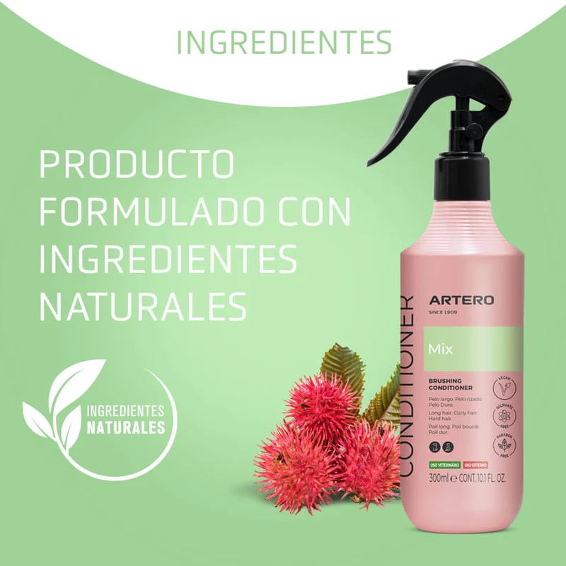 🐶 Artero Acondicionador Mix Spray Sin Aclarado 300 ml | Desenredante y Brillo Profesional para Perros y Gatos