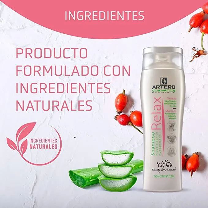 🧴 Artero Champú Relax 250 ml – Cuidado Hipoalergénico para Perros y Gatos con Piel Sensible