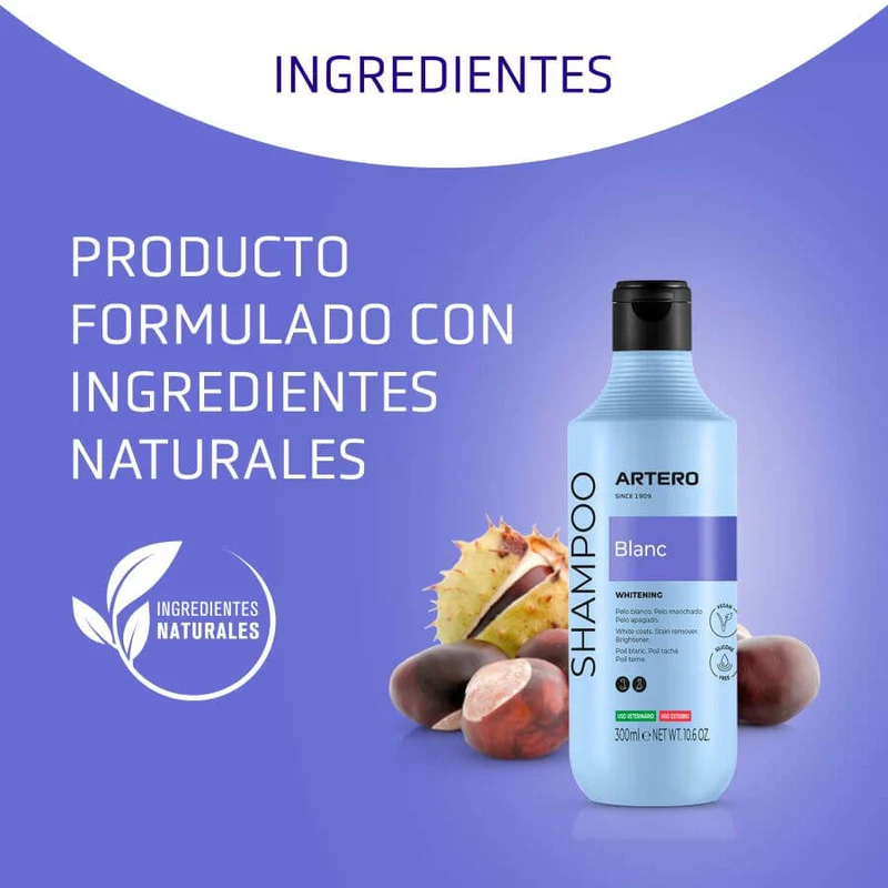 Artero Champú Blanc 300 ml | Pelo blanco, negro y gris más brillante