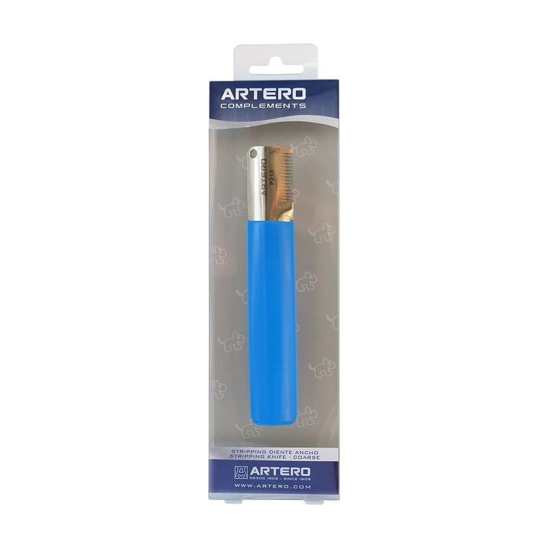🐶 Artero Striping Azul Ancho para Perros de Pelo Duro | Profesional y Ergonómico