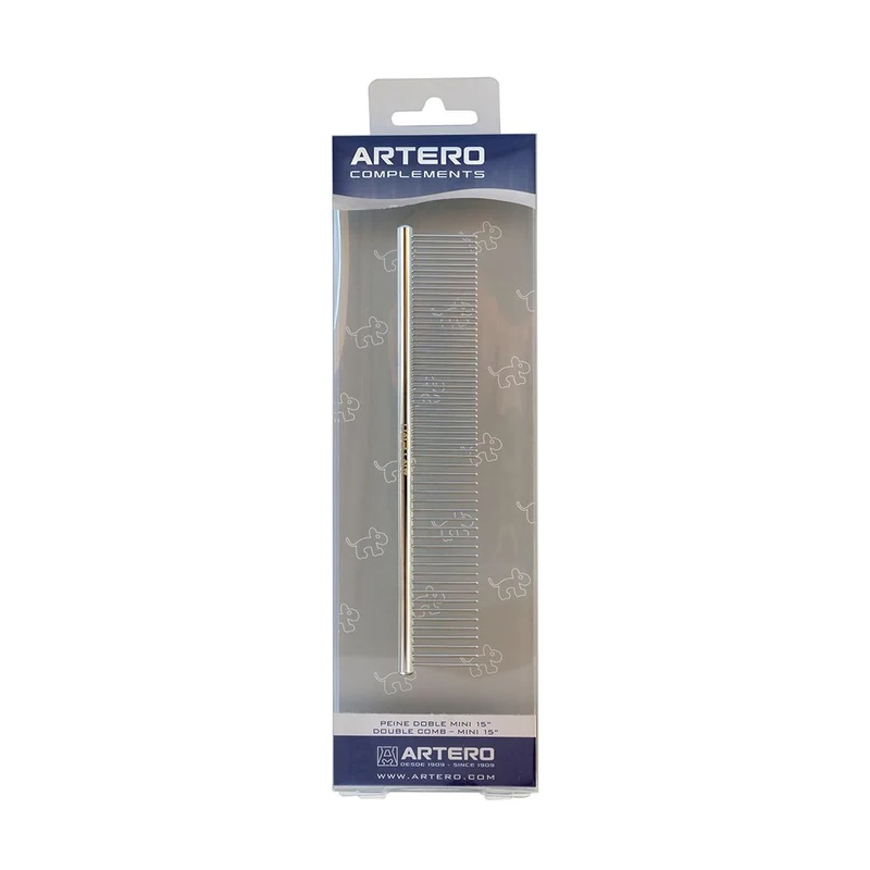 🐾 Artero Peine Doble Mini 15 cm | Ideal para Perros Pequeños, Cachorros y Gatos