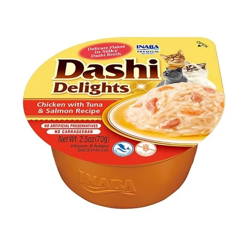 Inaba Cat Churu Dashi Pollo, Atún y Salmón 70g