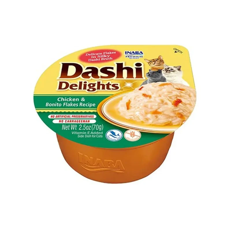 Inaba Cat Churu Dashi Pollo con Copos de Bonito 70g