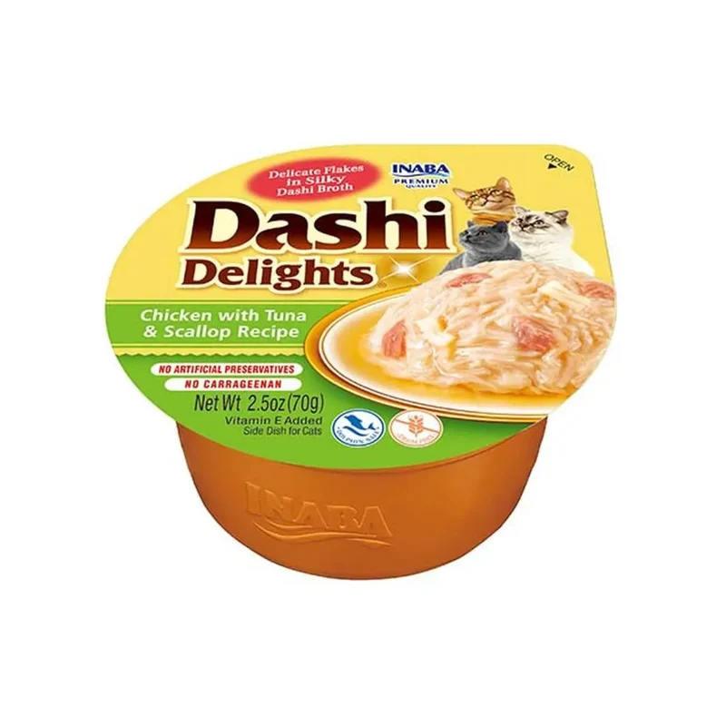 Inaba Cat Churu Dashi Pollo, Atún y Vieira 70g