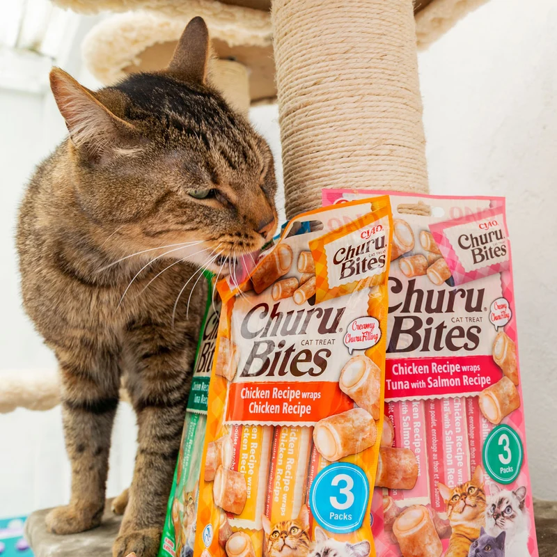 Inaba Cat Churu Bites Pollo y Atún con Salmón 3x10g