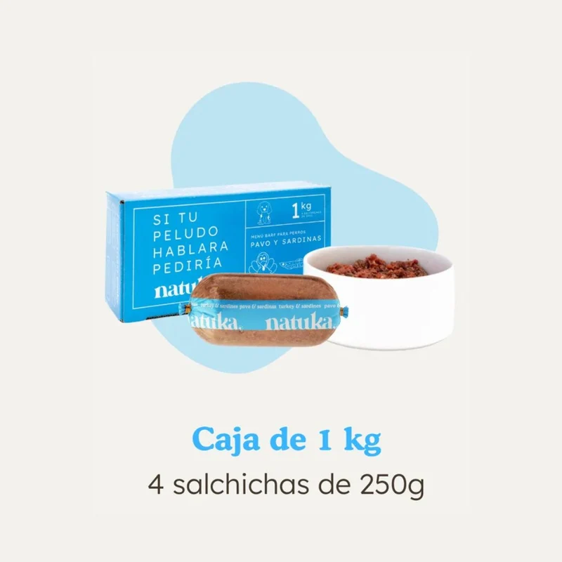 Natuka BARF Menú Pavo y Sardinas