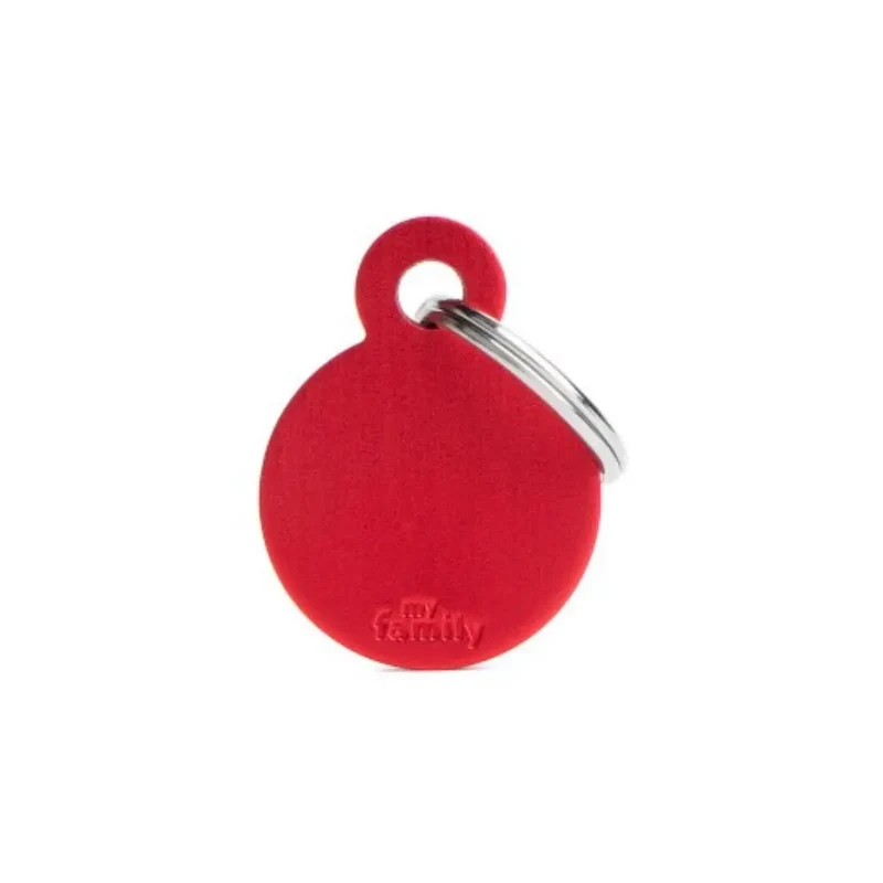 Placa Identificativa MyFamily Basic Círculo Aluminio rojo