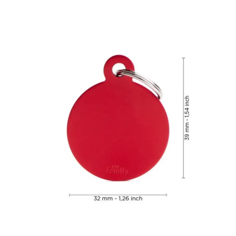 Placa Identificativa MyFamily Basic Círculo Aluminio rojo