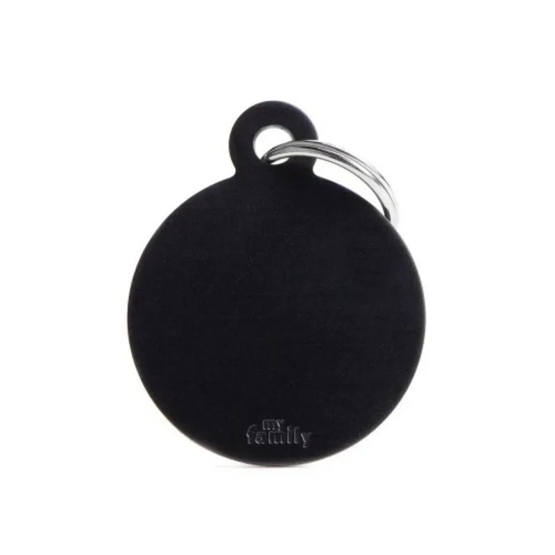 Placa Identificativa MyFamily Basic Círculo Aluminio negro