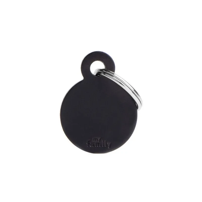 Placa Identificativa MyFamily Basic Círculo Aluminio negro