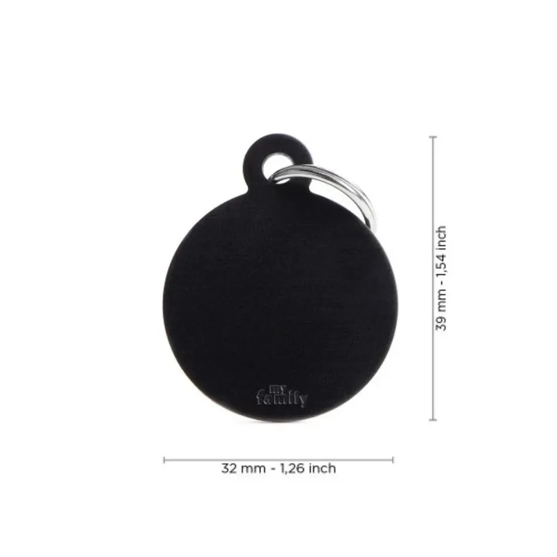 Placa Identificativa MyFamily Basic Círculo Aluminio negro