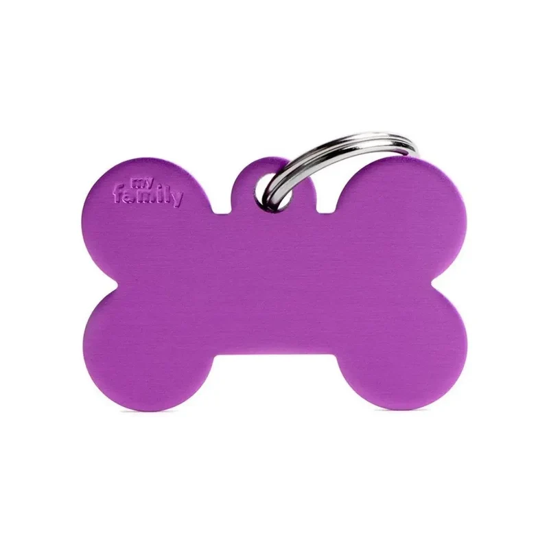 Placa Identificativa MyFamily Basic Hueso Aluminio morado