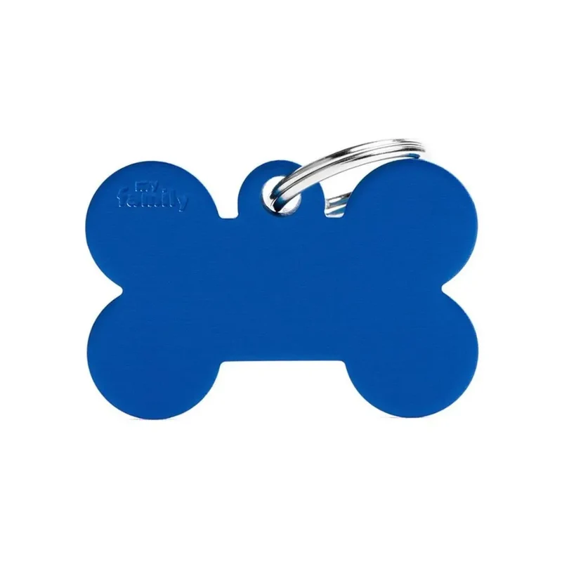 Placa Identificativa MyFamily Basic Hueso Aluminio azul oscuro