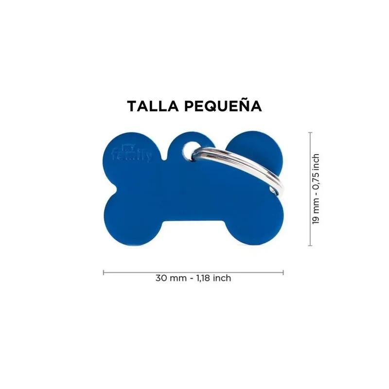 Placa Identificativa MyFamily Basic Hueso Aluminio azul oscuro