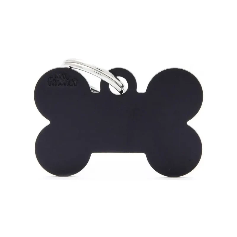 Placa Identificativa MyFamily Basic Hueso Aluminio negro
